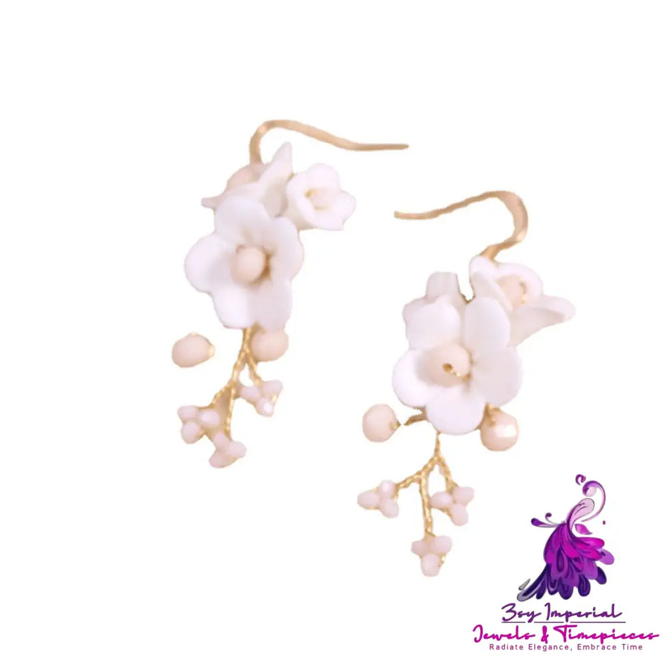 Elegant Ceramic Flower Earrings