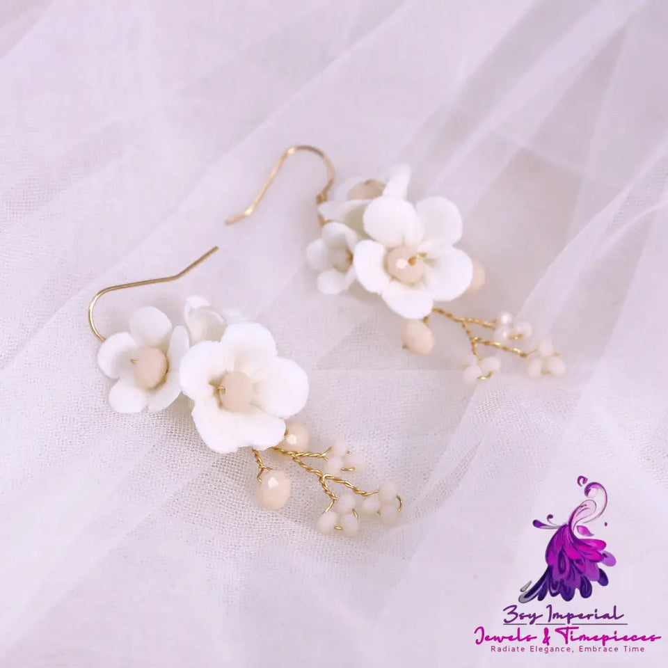 Elegant Ceramic Flower Earrings