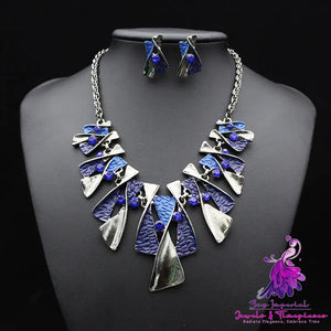 Fashion Alloy Diamond Necklace Set