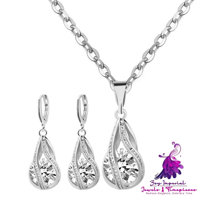 Simple Zircon Jewelry Set