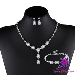 Zircon Earrings Necklace Set