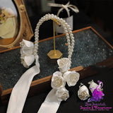 Bride’s White Temperament Satin Hair Accessory