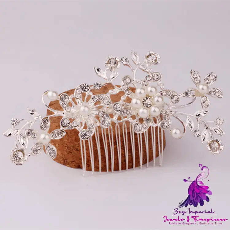 Pearl Diamond Bridal Comb