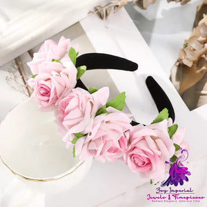 Rose Head Hoop Bride Jewelry