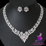 Bride Zircon Necklace Earring Set