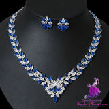 Bride Zircon Necklace Earring Set