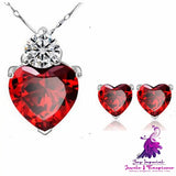 Red Peach Bridal Jewelry Set