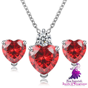 Red Peach Bridal Jewelry Set