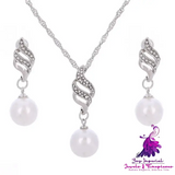 Pearl Diamond Bridal Jewelry Set