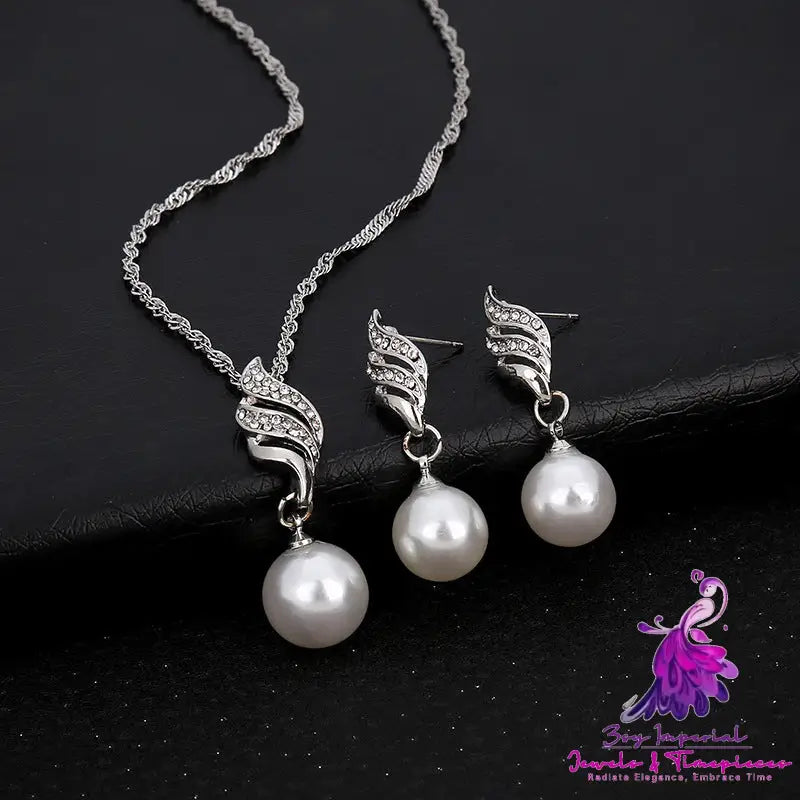 Pearl Diamond Bridal Jewelry Set