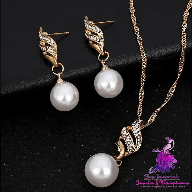 Pearl Diamond Bridal Jewelry Set