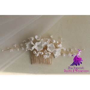 Bride’s Ceramic Flower Hair Comb