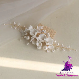 Bride’s Ceramic Flower Hair Comb