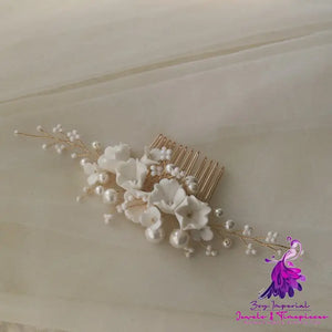 Bride’s Ceramic Flower Hair Comb