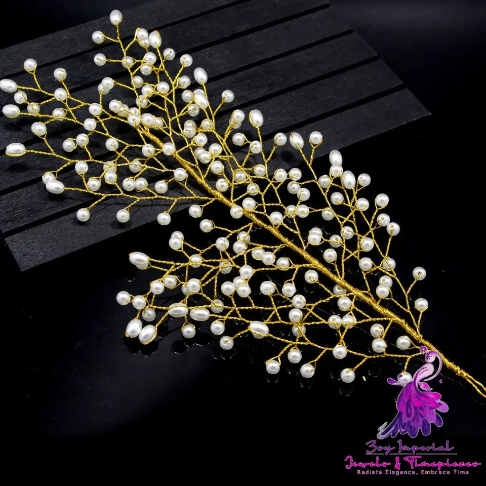 Handmade Pearl Leaves Headdress