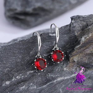 Bright Red Sunflower Earrings