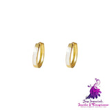 High-grade Oval Oil Dripping Broken Shell Ear Clip Female