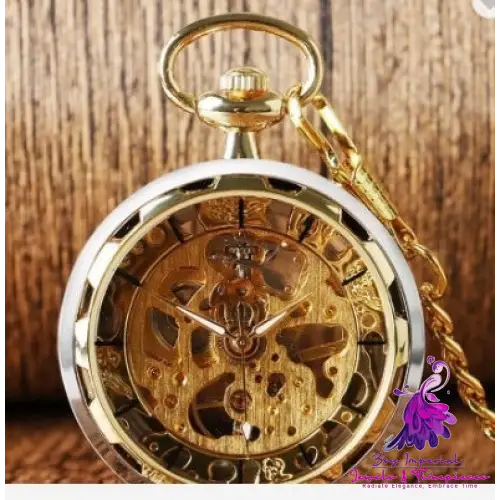 Glossy Bronze Semi-automatic Pocket Watch