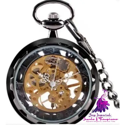 Glossy Bronze Semi-automatic Pocket Watch