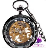 Glossy Bronze Semi-automatic Pocket Watch