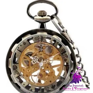 Glossy Bronze Semi-automatic Pocket Watch