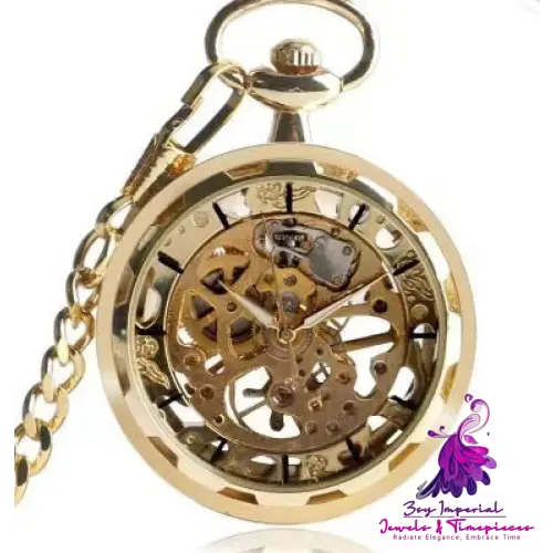 Glossy Bronze Semi-automatic Pocket Watch