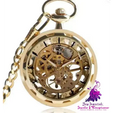 Glossy Bronze Semi-automatic Pocket Watch