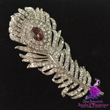 Vintage Diamond Feather Brooch