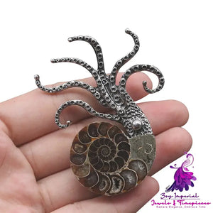 Colorful Snail Octopus Brooch