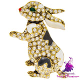 Diamond Rabbit Enamel Brooch