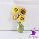 Sunflower Vase Brooch