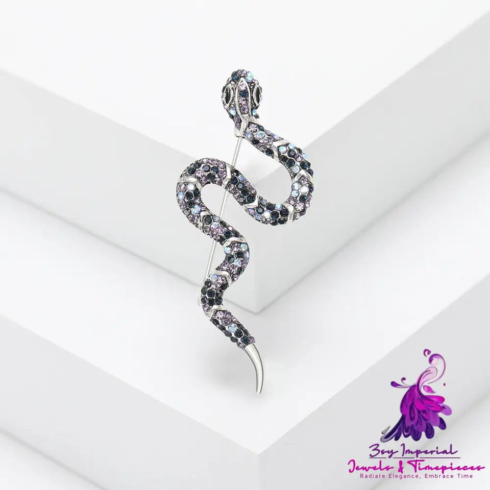 Korean Style Creative Rhinestone Snake Brooch Ins Fashion