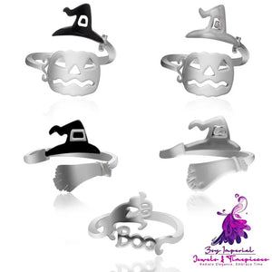 Ring Halloween Witch Hat Broom Broom Mop