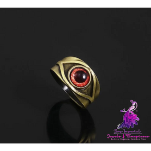 Brown Red Eye Ring Vintage Crimson