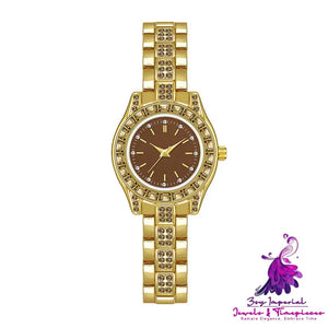 Square Diamond Brown Light Luxury Niche Watch