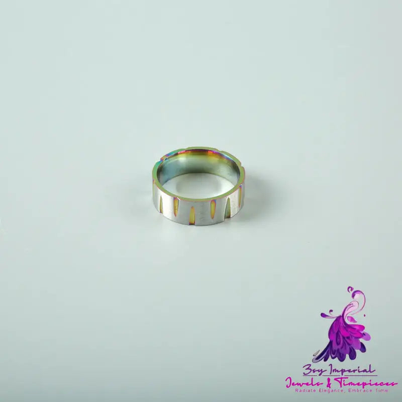 Colorful Brushed Stainless Steel Ring