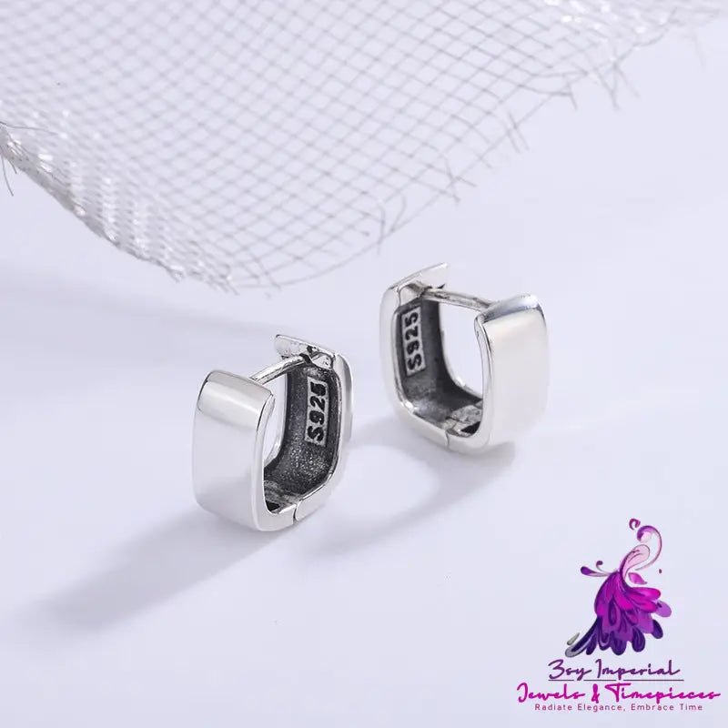 Smooth Square Ear Buckle Earrings