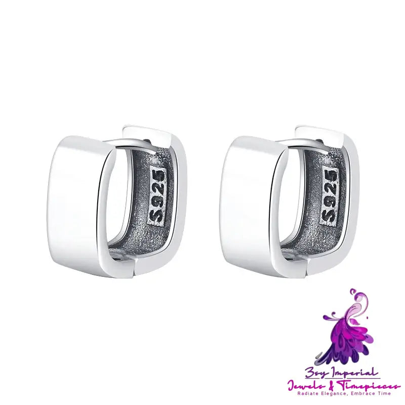 Smooth Square Ear Buckle Earrings