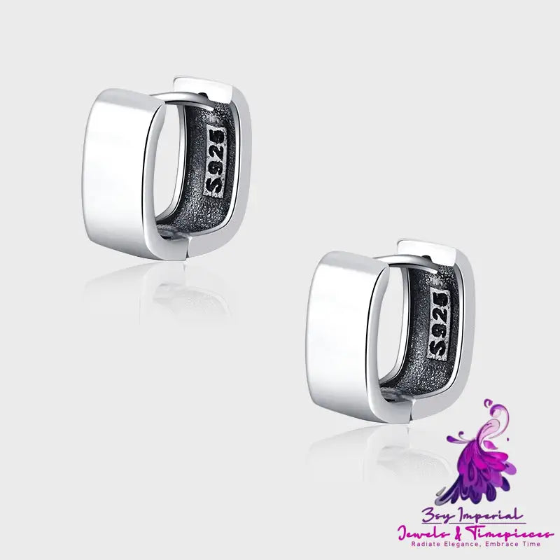 Smooth Square Ear Buckle Earrings