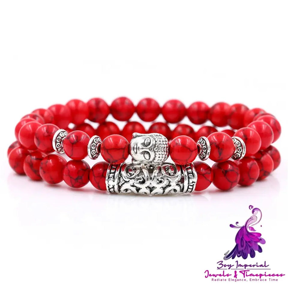 Energy Stone UFO Buddha Head Bracelet