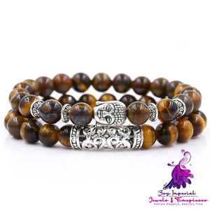 Energy Stone UFO Buddha Head Bracelet