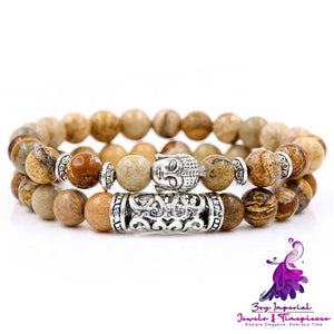 Energy Stone UFO Buddha Head Bracelet