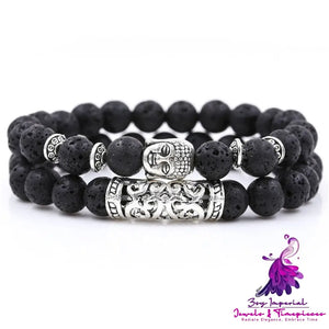 Energy Stone UFO Buddha Head Bracelet