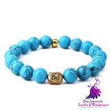 Buddha Head Stone Hip Hop Bracelet