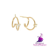 Simple Smooth Bull Horn Earrings for Women