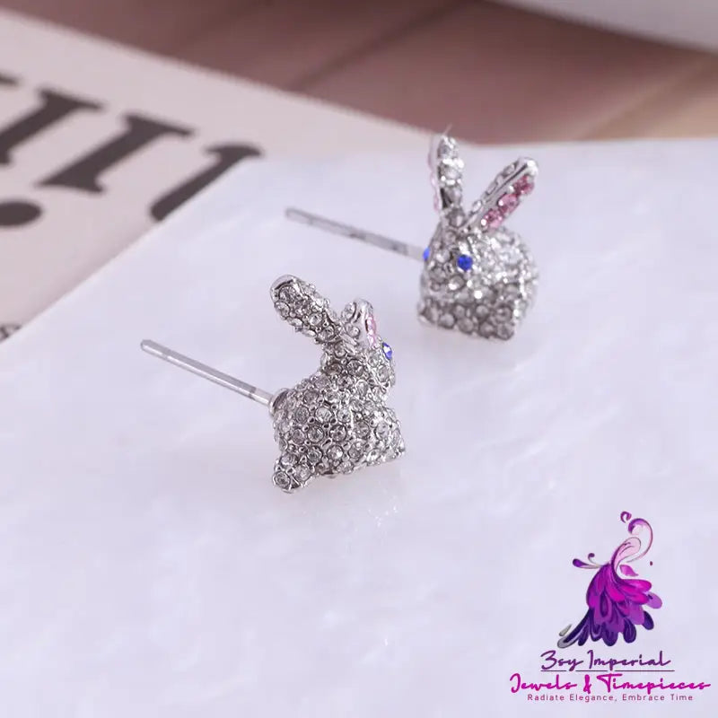 Diamond Bunny Stud Earrings