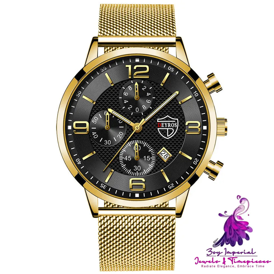 Calendar Business Luminous Quartz Watch for Men