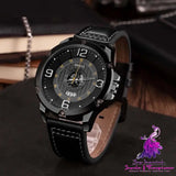 Business Men’s Quartz Watch with Waterproof Leather Strap