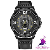 Business Men’s Quartz Watch with Waterproof Leather Strap