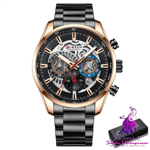 Business Watch Steel Band Multifunctional Quartz Watch